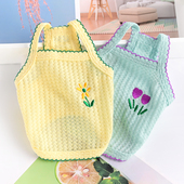 小清新可爱宠物猫咪衣服比熊泰迪狗狗背心吊带公主透气春夏季 薄款