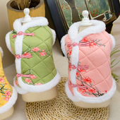 宠物博美泰迪比熊猫咪小狗狗衣服秋冬款 保暖加绒新年唐装 背心马甲