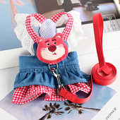 宠物猫咪小狗狗衣服夏天雪纳瑞泰迪比熊幼犬牵引绳裙子薄款 遛狗绳