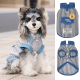 薄款 宠物猫咪泰迪比熊雪纳瑞小狗狗衣服帅气牵引牛仔背心春装 夏季