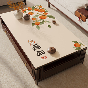 pvc皮革茶几垫客厅桌面桌布防N油防水免洗桌垫餐桌保护 优选新中式