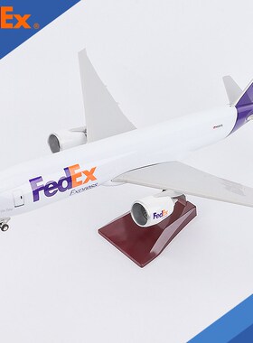 精选带轮联c邦快递FedEx货运飞机模型仿真B777航模模型纪念品收藏