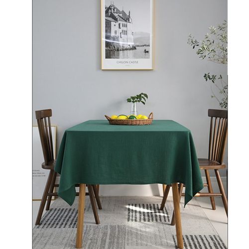 精选棉麻欧式北i欧风INS素色餐桌桌布 禅意中式日式水洗棉清新茶