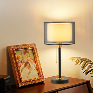 精选高级感台灯卧室床头r灯复古轻奢新款 高端结婚长明灯主卧灯J38