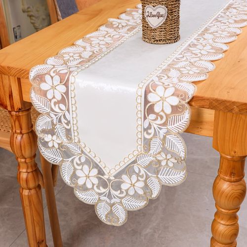 精选新中式蕾丝欧式防水防油桌旗桌布客I厅茶几布电视柜鞋柜梳妆