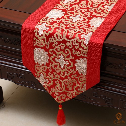 精选艺必旭中式织锦缎时尚喜庆桌C旗简约田园餐桌桌布茶几布艺富