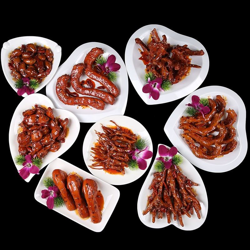 优选仿真熟食模型卤肉样品鸭w头鸭脖展示树脂鸡鸭道具周黑鸭假食