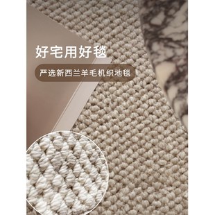 精选新西兰羊毛地毯客厅简约轻奢高级感茶几毯卧T室编制耐脏极简