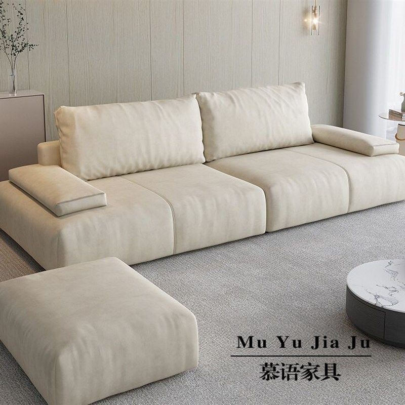 优选欧式免洗新款l科技布乳胶沙发小户型客厅直排简约现代松木成