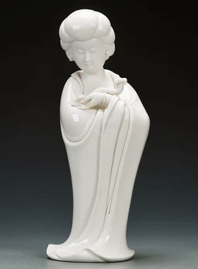 优选禅心新中式唐韵仕女陶瓷人物摆件中H国风古典美女家居客厅博