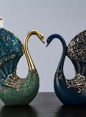 优选欧式天鹅客厅j摆件电视酒柜玄关北欧创意家居装饰品小摆设结