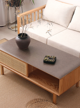 优选褐色茶几桌布纯色灰色桌垫中式胶垫现代简约Rpvc防水防烫餐桌