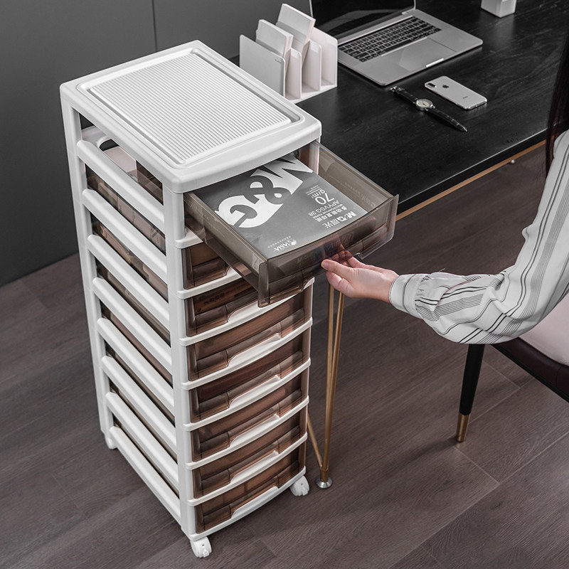 优选办公室资料B4矮柜A4文件柜抽屉式收纳柜桌下T文件架五斗柜塑