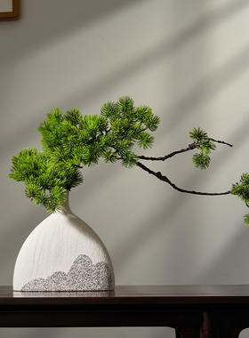 优选新中式禅意摆件客厅玄关家居饰品创意陶瓷花瓶U书房茶室博古