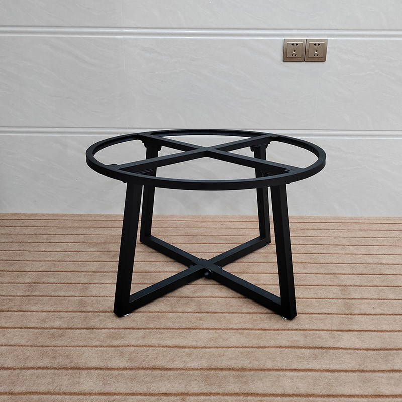 优选简约双层铁艺桌腿p酒店茶几桌子圆形餐架休闲桌腿办公会议圆