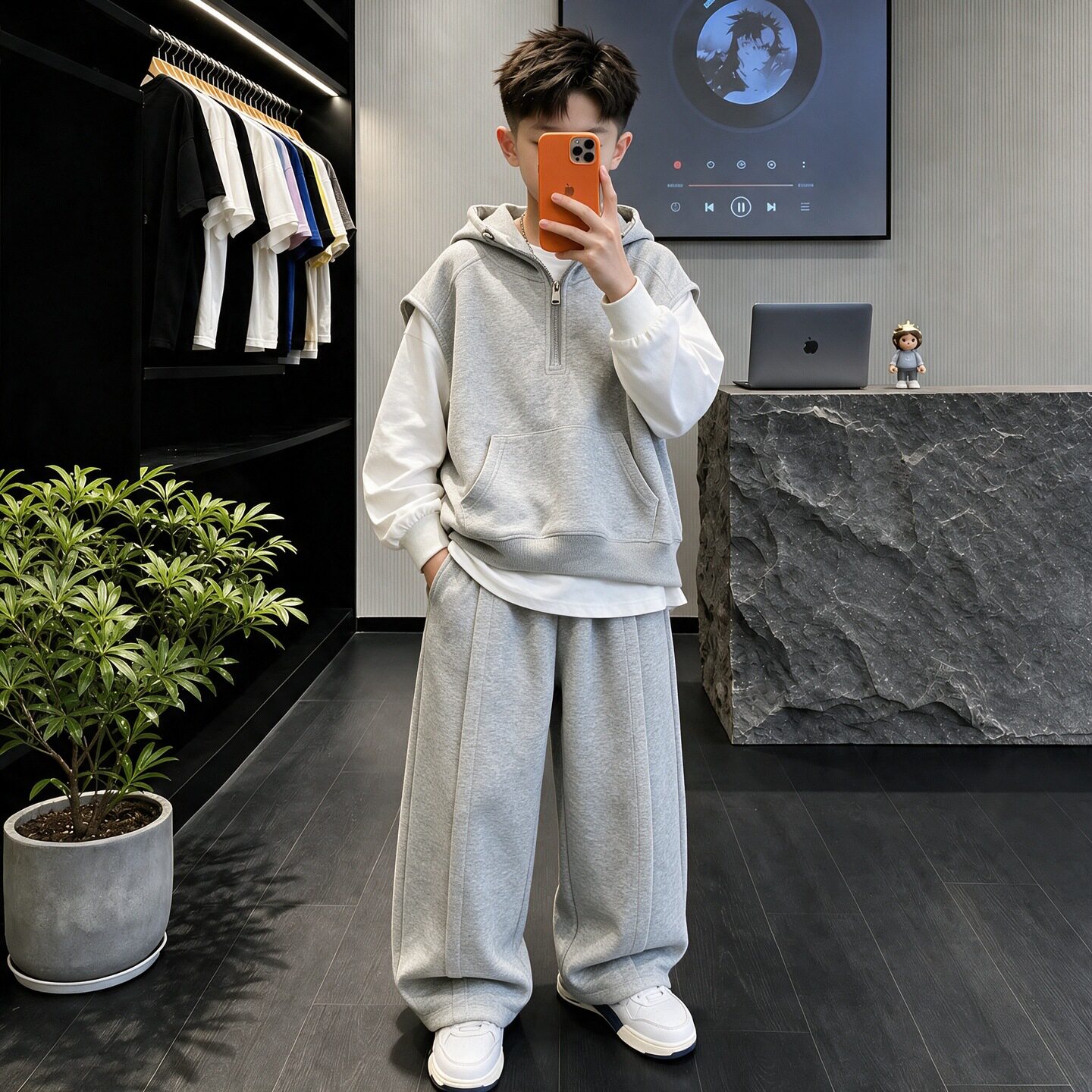 儿童装男童秋装马甲套装2026新款中大童帅气运动休闲裤三件套洋气