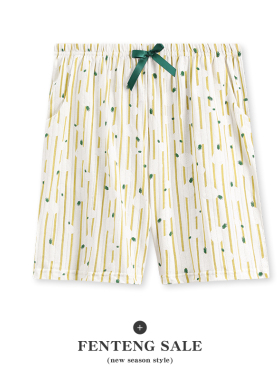 芬腾女士新款睡裤夏季薄款透气短裤休闲宽松大码可外穿家居裤单裤