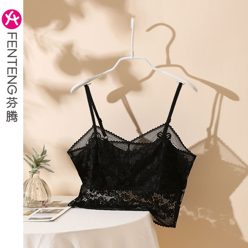 芬腾夏季吊带背心女短款蕾丝抹胸性感内搭防走光薄款打底裹胸内衣