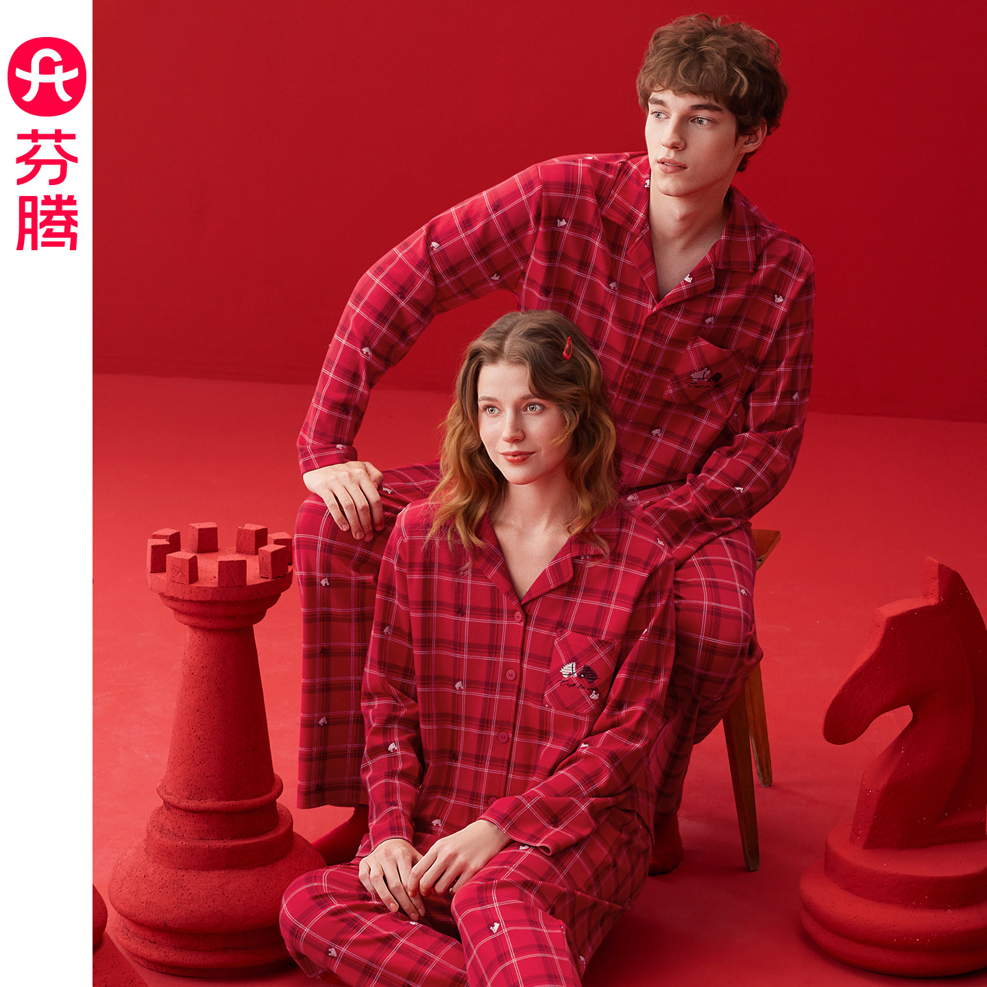 芬腾情侣睡衣女春秋季纯棉长袖抗静电套装红色结婚本命年男家居服,女士内衣/男士内衣/家居服,睡衣/家居服套装,淘宝优惠券,粉丝福利购,淘宝优惠卷