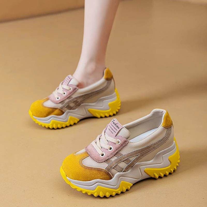 正货内增高厚底7CM老爹鞋女款2025夏季新款ins百搭时尚休闲 运动