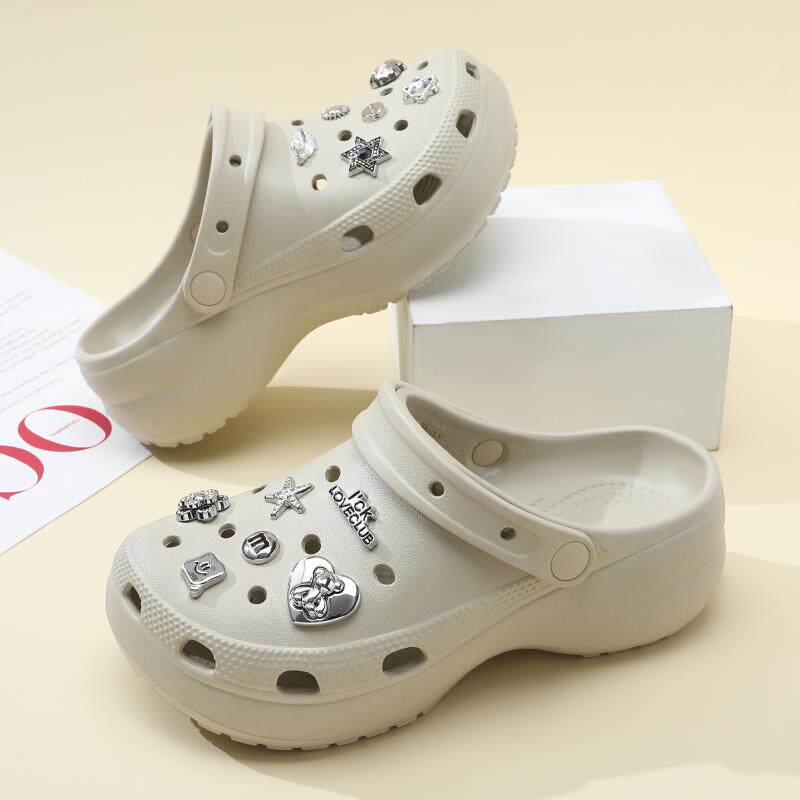 正货高级感云朵洞洞鞋女夏季外穿2025新款凉鞋厚底防滑时尚包头拖