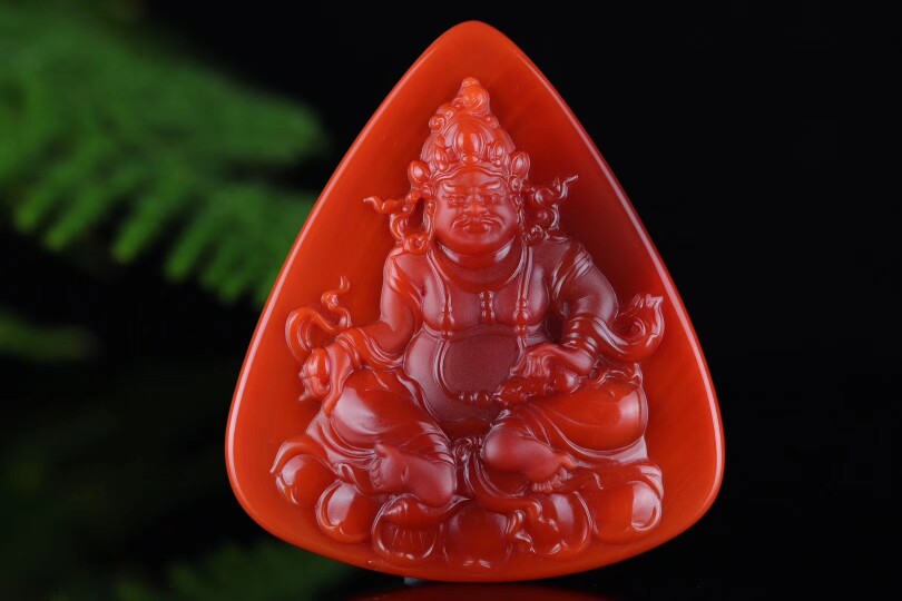 天然南红玛瑙观音文殊菩萨吊坠宝宝佛挂件俏色冰飘苏工雕件项链