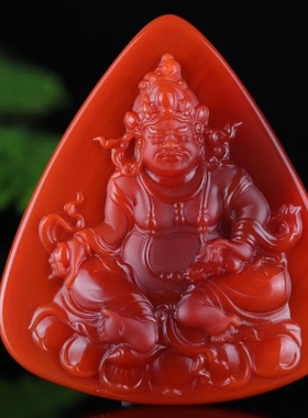 天然南红玛瑙观音文殊菩萨吊坠宝宝佛挂件俏色冰飘苏工雕件项链