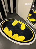 DC Batman American comic irregular bedside carpet, living room and bedroom anime cartoon imitation cashmere blanket foot mat thumbnail 2