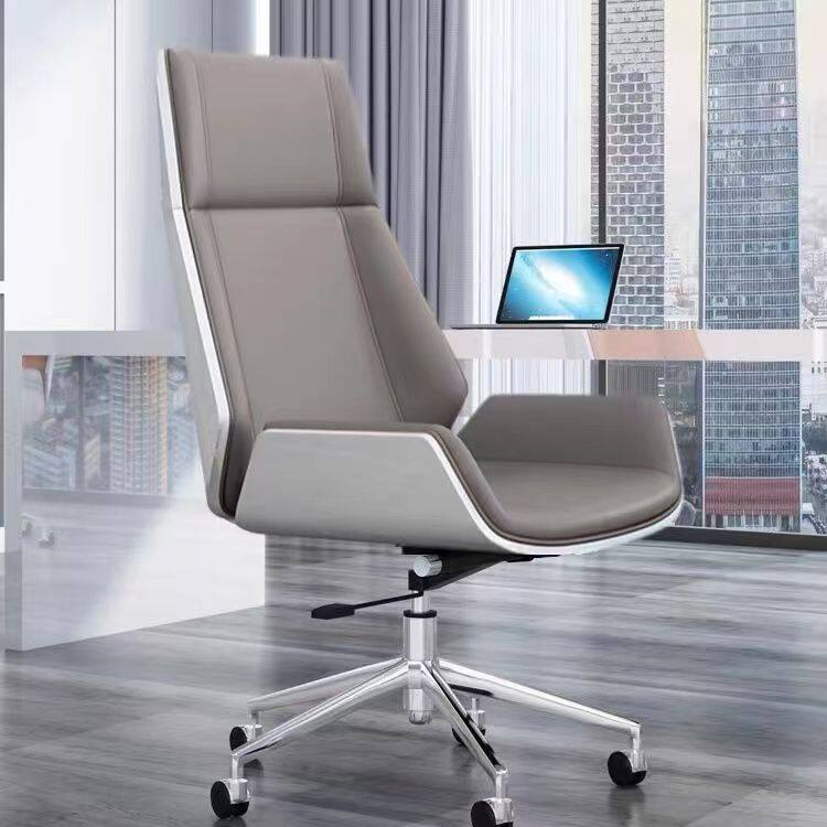 2025老板椅轻奢真皮大班椅电脑办公椅子商务舒适家用书房办公桌椅