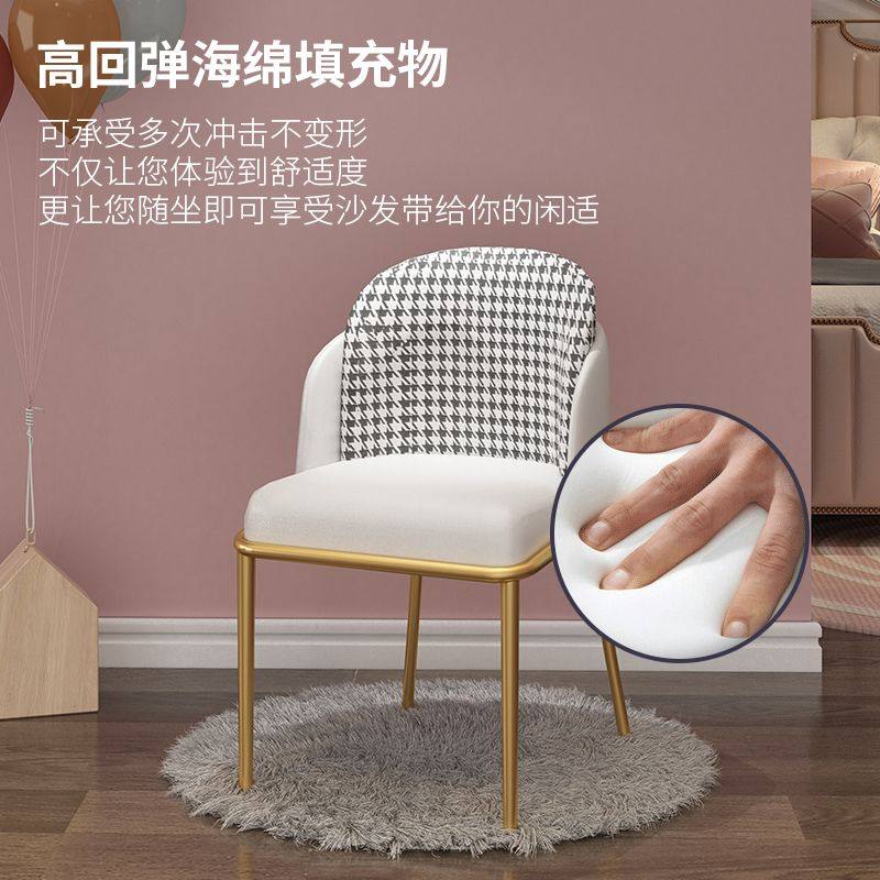 2025新北欧ins休闲家用餐椅轻奢风美容网红书桌椅靠背化妆美甲