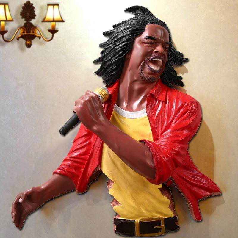 新2023酒吧壁饰音乐人挂件黑人欧美乐队复古墙饰客厅创意背景墙装