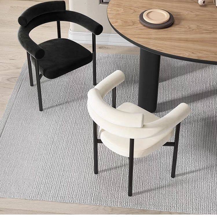 2025奶油风餐厅餐椅轻奢椅子家用靠背椅北欧休闲椅咖啡椅酒店凳子