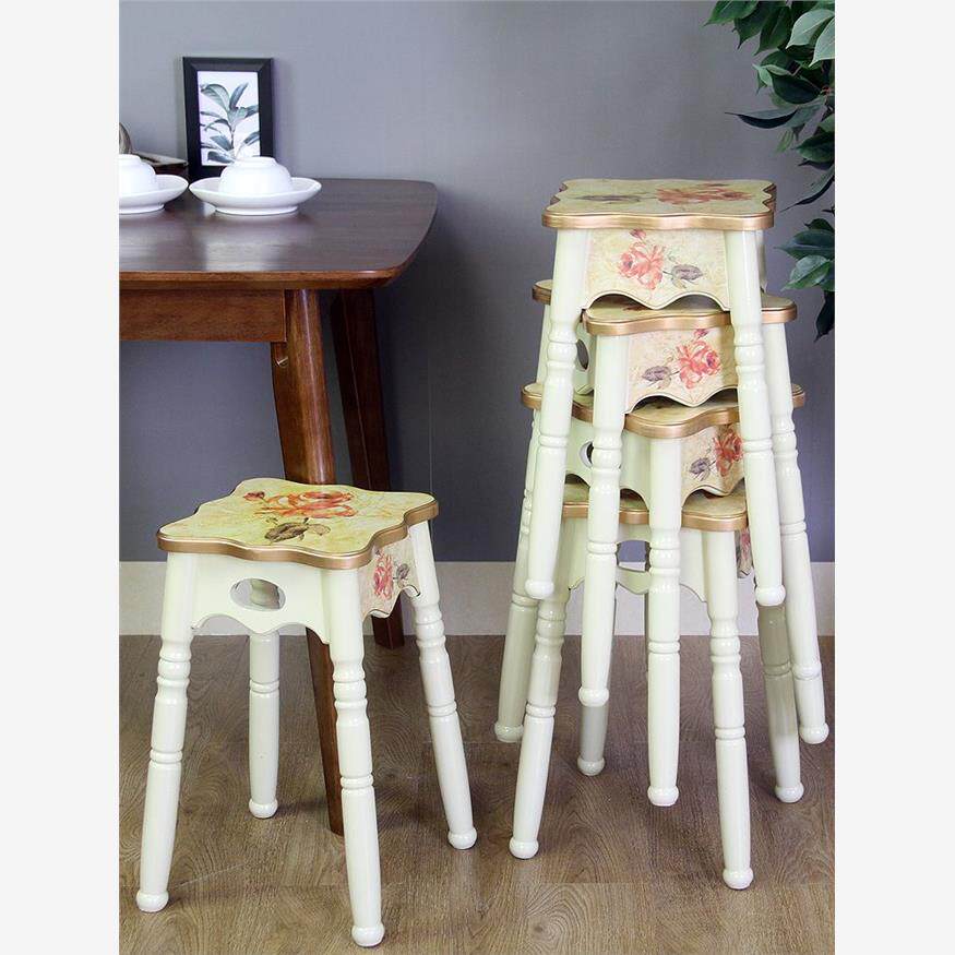 2025欧式凳子家用实木餐桌凳现代客厅板凳北欧时尚创意圆凳子轻奢