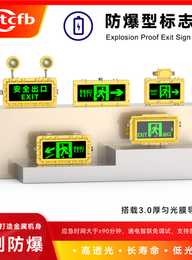 台创Tcbzd隔爆型标志灯防水IP66安全出口逃生消防应急疏散指示牌