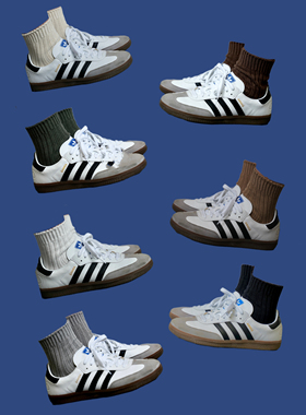 EKVILIBRO男女情侣 日系工装风纯棉短袜中筒袜 余文乐粗线粗针袜