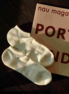 COSMOS纯白色短袜船袜纯棉防臭吸汗透气袜子女秋冬加厚工装运动袜