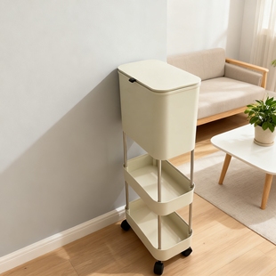 厨房垃圾桶家用新款加高可移动轮免弯腰专用高脚大号大容量卫生桶