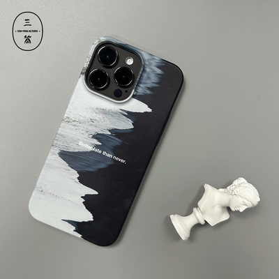 三筒的爸爸海岸线双层原创苹果16promax手机壳小众原色冷淡风适用iphone15pro/14/13/12/11硬壳
