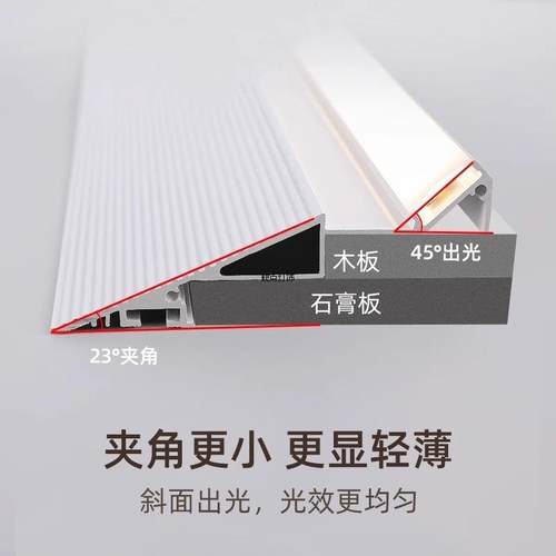 超薄收边氛围灯吊顶铝槽反光灯槽