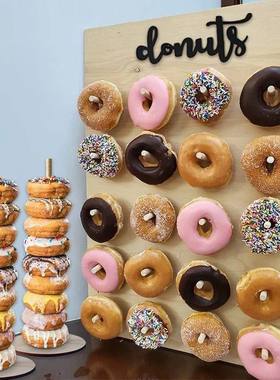 Wedding Decoration Wooden Donut Stand Wall Dessert Doughnut