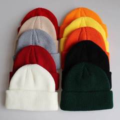 Men Winter Knit cap women warm hat 秋冬针织毛线帽男女瓜皮帽