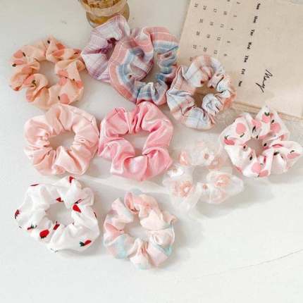 Silk Scrunchies Print Leopard Scrunchie Set Elastic 发圈