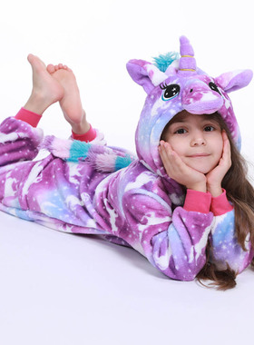 Girls Clothes Kids Unicorn Pajamas Cartoon Animal Kigurumi O