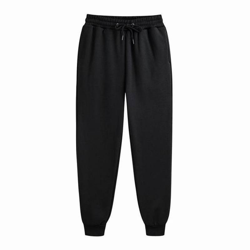 black Dark Trousers For Men Sweat pants Track Jogging white