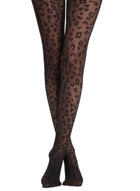 ntage Leopard Animal Pattern Sheer Tights Seamless Stockings