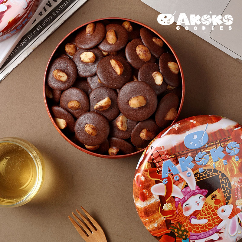 官方 AKOKO可可脆夏威夷果仁香脆巧克力风味饼干网红坚果零食120g