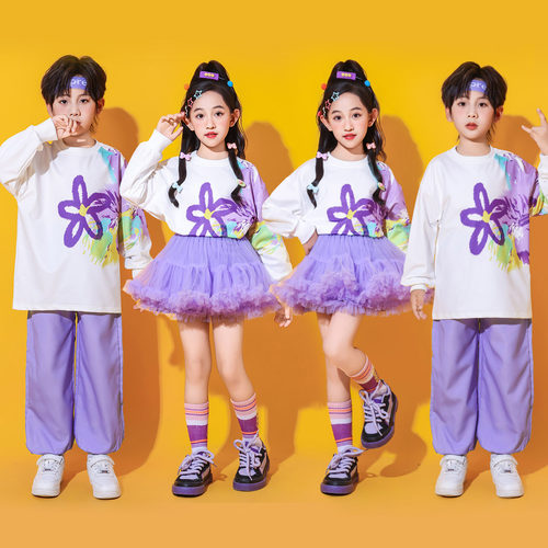新款儿童啦啦队演出服幼儿园团体大合唱班服小学生运动会表演服装