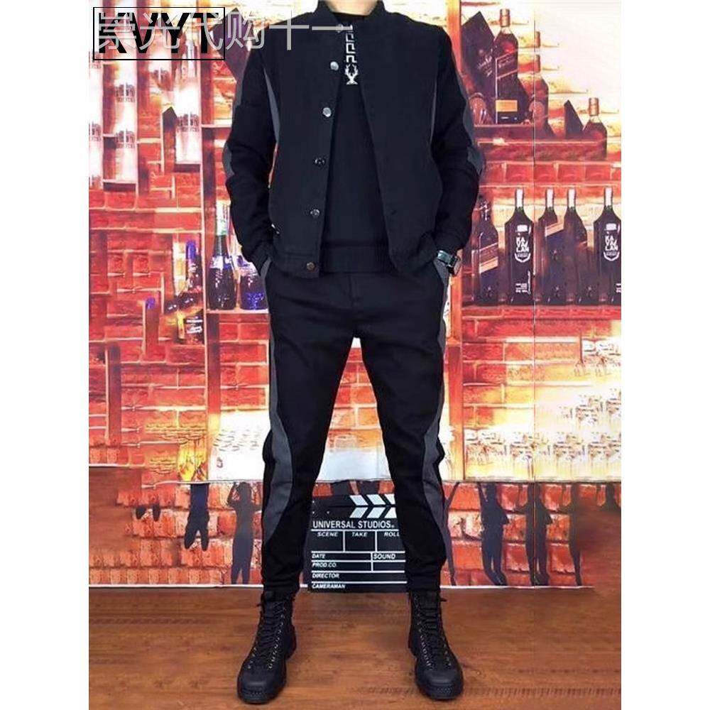 时尚品牌休闲运动套装男士2025春秋季新款夹克运动衫运动裤男士配