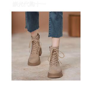 guidi fame覆古马丁靴女2025年秋冬季新款百搭机车女靴子厚底短靴