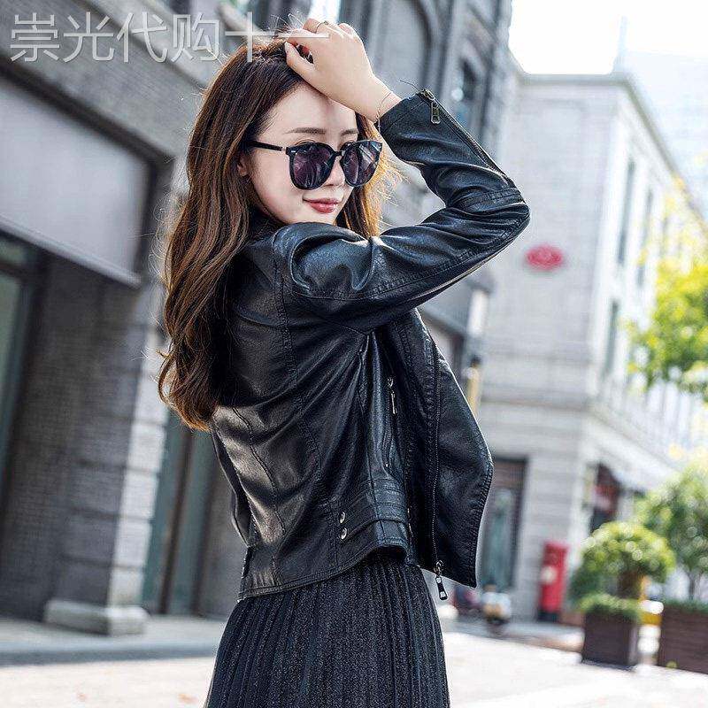 黑色皮衣外套女春秋季2025新款修身短款小个子休闲机车皮夹克上衣